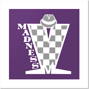 Madness HD Checkerboard White & Grey Posters and Art